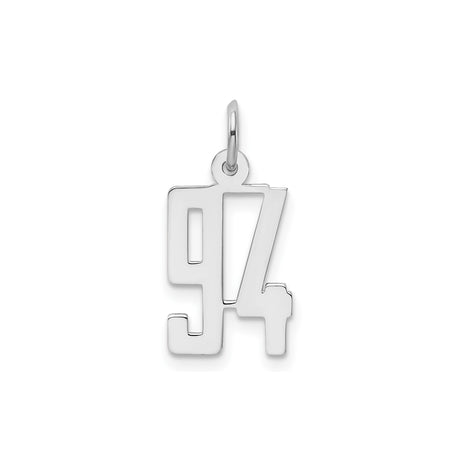 Small Elongated Pol Number 94 Charm Pendant in Real 925 Sterling Silver