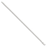 925 White Gold 3.15 mm Polished Chain Bracelet, Solid