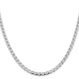 925 White Gold 4.15 mm Polished Chain Necklace, Solid