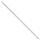 925 White Gold 4.15 mm Polished Chain Bracelet, Solid