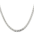925 White Gold 4.65 mm Polished Chain Necklace, Solid