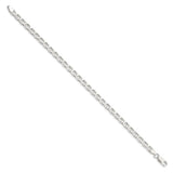 925 White Gold 4.65 mm Polished Chain Bracelet, Solid