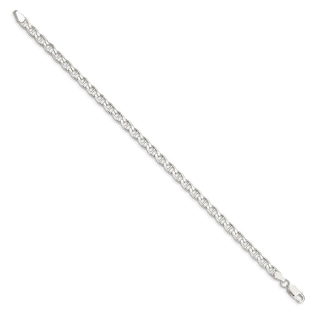 925 White Gold 4.65 mm Polished Chain Bracelet, Solid