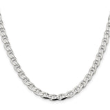 925 White Gold 5.7 mm Polished Chain Necklace, Solid