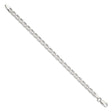 925 White Gold 5.7 mm Polished Chain Bracelet, Solid