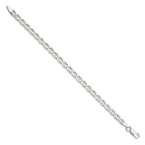 925 White Gold 5.7 mm Polished Chain Bracelet, Solid