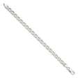 925 White Gold 6.5 mm Polished Chain Bracelet, Solid