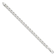 925 White Gold 7.4 mm Polished Chain Anklet, Solid