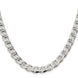 925 White Gold 8.25 mm Polished Chain Necklace, Solid