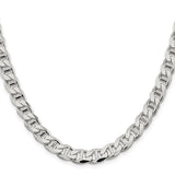 925 White Gold 8.25 mm Polished Chain Necklace, Solid