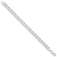 925 White Gold 8.25 mm Polished Chain Bracelet, Solid