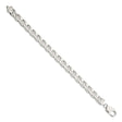 925 White Gold 9 mm Polished Chain Bracelet, Solid
