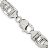 925 White Gold 10.5 mm Polished Chain Necklace, Solid alternate angle
