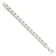 925 White Gold 10.5 mm Polished Chain Anklet, Solid