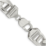 925 White Gold 13.5 mm Polished Chain Necklace, Solid alternate angle