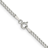 925 White Gold 2.3 mm Curb Chain Necklace, Polished alternate angle