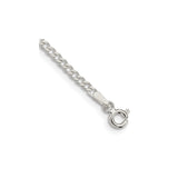 925 White Gold 2.3 mm Curb Chain Bracelet, Polished shown for scale