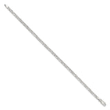 925 White Gold 3.2 mm Curb Chain Bracelet, Polished