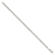 925 White Gold 4 mm Curb Chain Bracelet, Polished