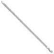 925 White Gold 4 mm Curb Chain Bracelet, Polished