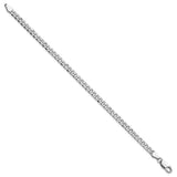 925 White Gold 4 mm Curb Chain Bracelet, Polished