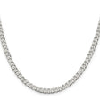 925 White Gold 5 mm Curb Chain Necklace, Polished