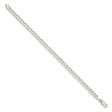 925 White Gold 5 mm Curb Chain Anklet, Polished