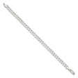 925 White Gold 6 mm Curb Chain Anklet, Polished