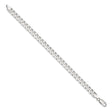 925 White Gold 7 mm Curb Chain Anklet, Polished