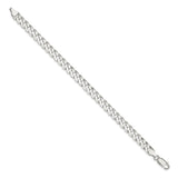 925 White Gold 7 mm Curb Chain Bracelet, Polished
