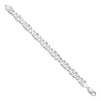 925 White Gold 8.5 mm Curb Chain Bracelet, Polished