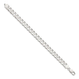 925 White Gold 8.5 mm Curb Chain Bracelet, Polished