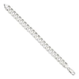 925 White Gold 10.6 mm Curb Chain Bracelet, Polished