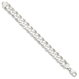 925 White Gold 14 mm Curb Chain Anklet, Polished
