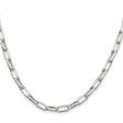 925 White Gold 5 mm Polished Chain Necklace, Solid