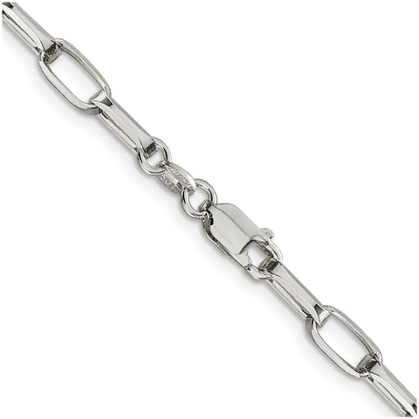 925 White Gold 5 mm Polished Chain Necklace, Solid alternate angle