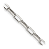 925 White Gold 5 mm Polished Chain Necklace, Solid detail view