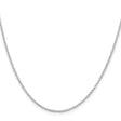 925 White Gold 1.5 mm Polished Chain Necklace, Solid