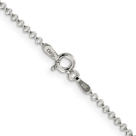 925 White Gold 1.5 mm Polished Chain Necklace, Solid alternate angle