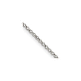 925 White Gold 1.5 mm Polished Chain Necklace, Solid alternate angle