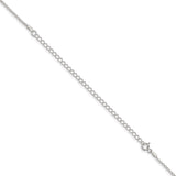 925 White Gold 1.5 mm Polished Chain Necklace, Solid detail view