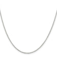 925 White Gold 1.5 mm Polished Chain Necklace, Solid