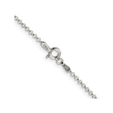 925 White Gold 1.5 mm Polished Chain Necklace, Solid alternate angle