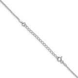 925 White Gold 1.5 mm Polished Chain Necklace, Solid detail view
