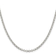 925 White Gold 3 mm Polished Chain Necklace