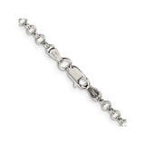 925 White Gold 3 mm Polished Chain Necklace alternate angle