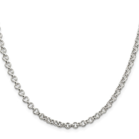 925 White Gold 4.25 mm Polished Chain Necklace