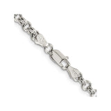 925 White Gold 4.25 mm Polished Chain Necklace alternate angle