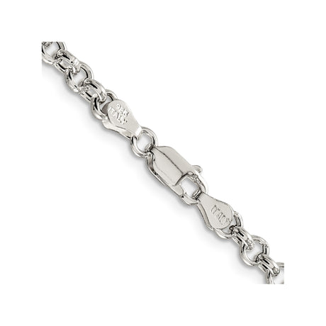925 White Gold 4.25 mm Polished Chain Necklace alternate angle