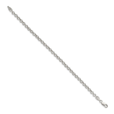 925 White Gold 4.25 mm Polished Chain Bracelet